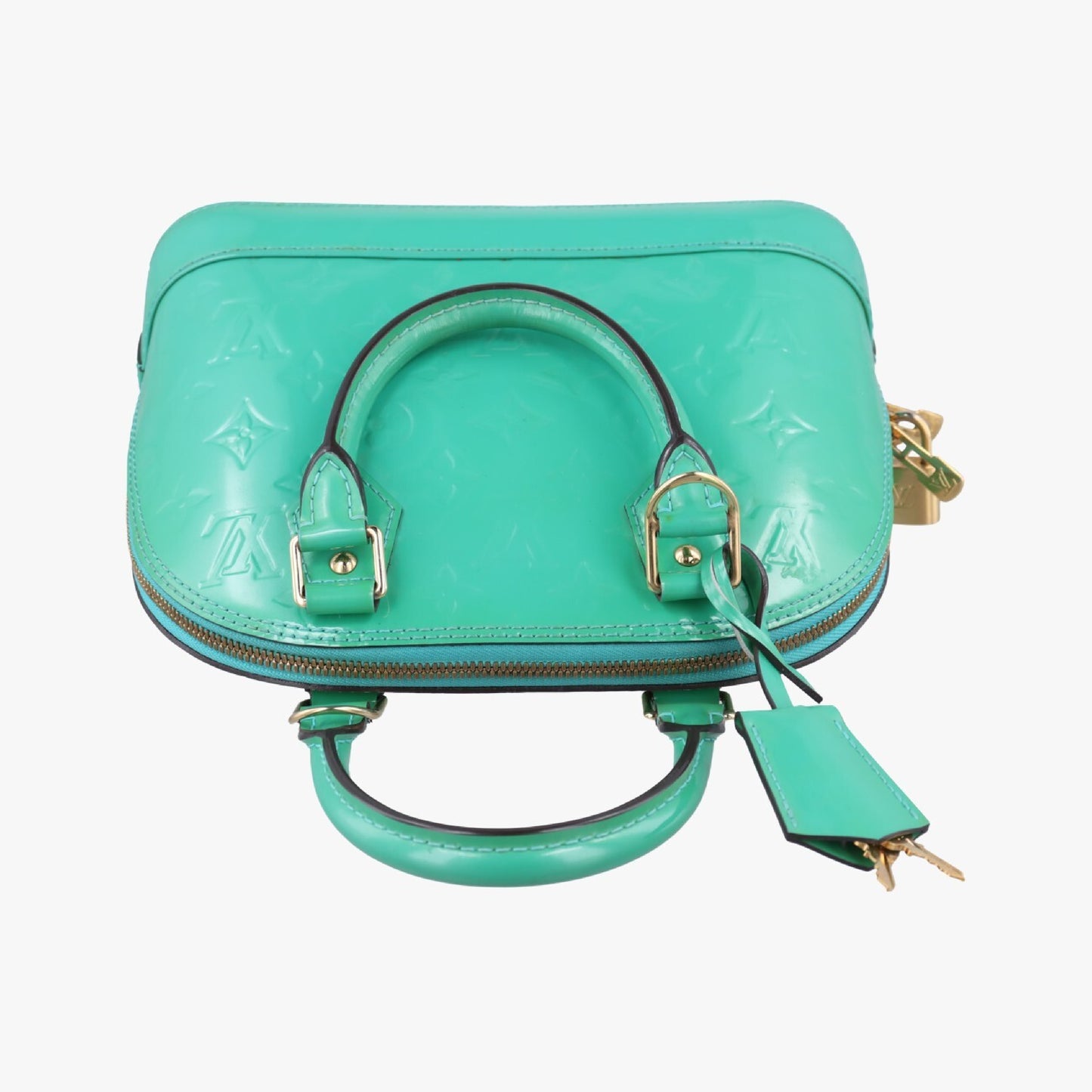 LOUIS VUITTON Alma BB Blue Lagon Vernis Shoulder Bag M91696SN0195
