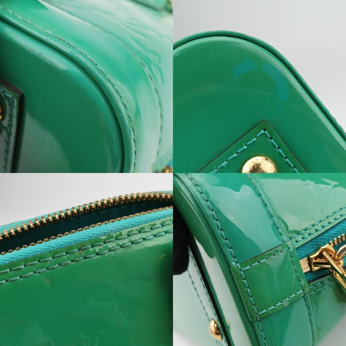 LOUIS VUITTON Alma BB Blue Lagon Vernis Shoulder Bag M91696SN0195