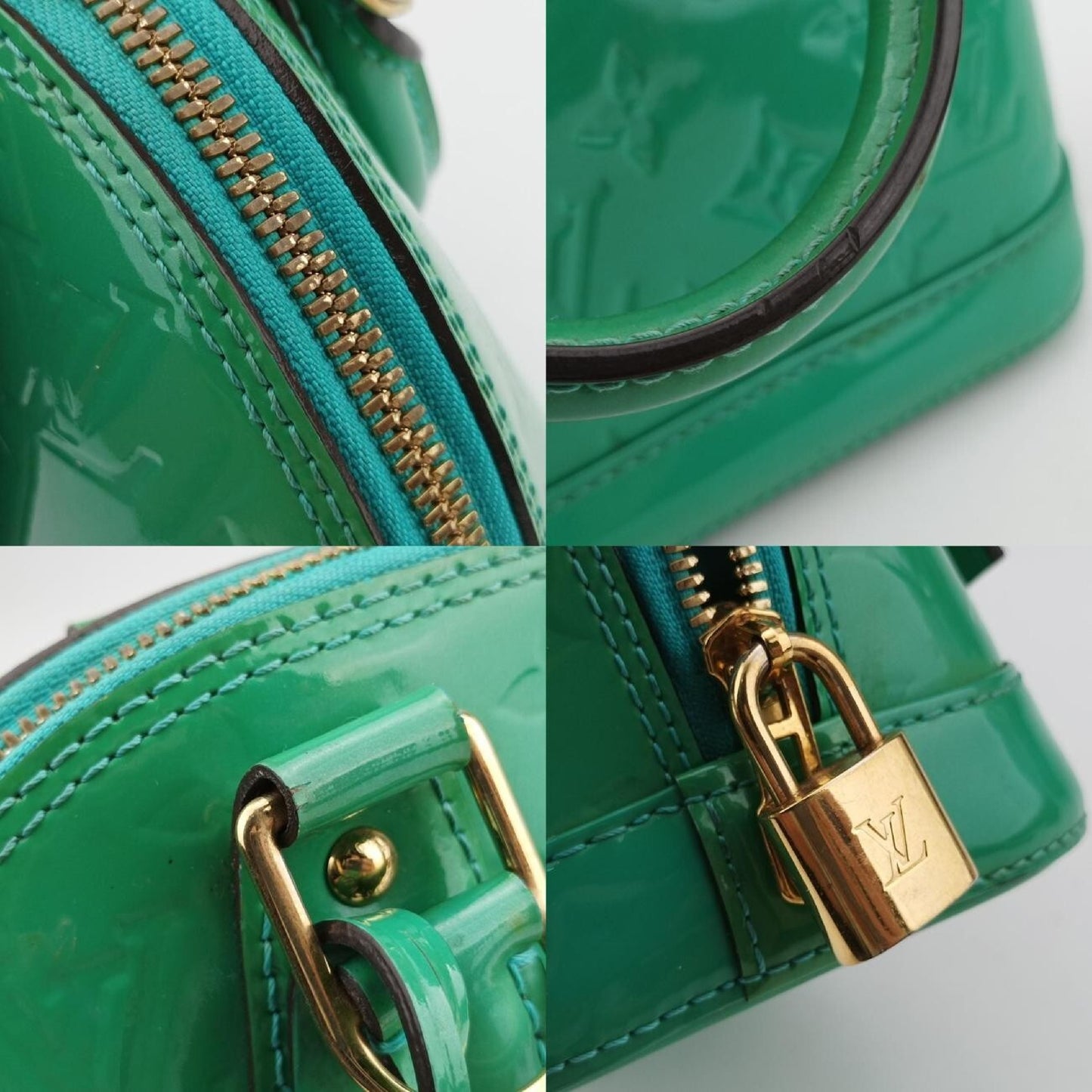 LOUIS VUITTON Alma BB Blue Lagon Vernis Shoulder Bag M91696SN0195