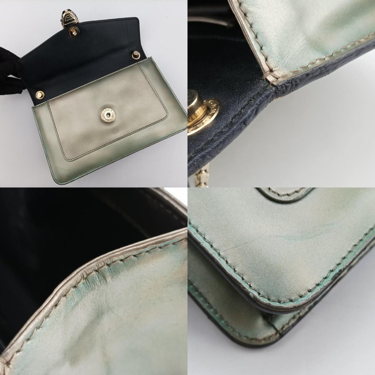 BVLGARI Serpenti Forever Silver Patent AC.E15.39797 Shoulder Bag