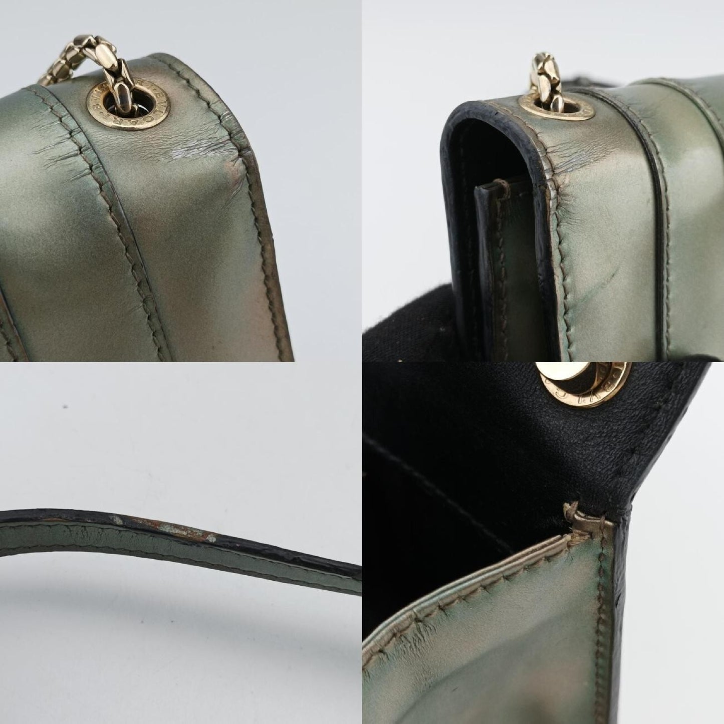 BVLGARI Serpenti Forever Silver Patent AC.E15.39797 Shoulder Bag