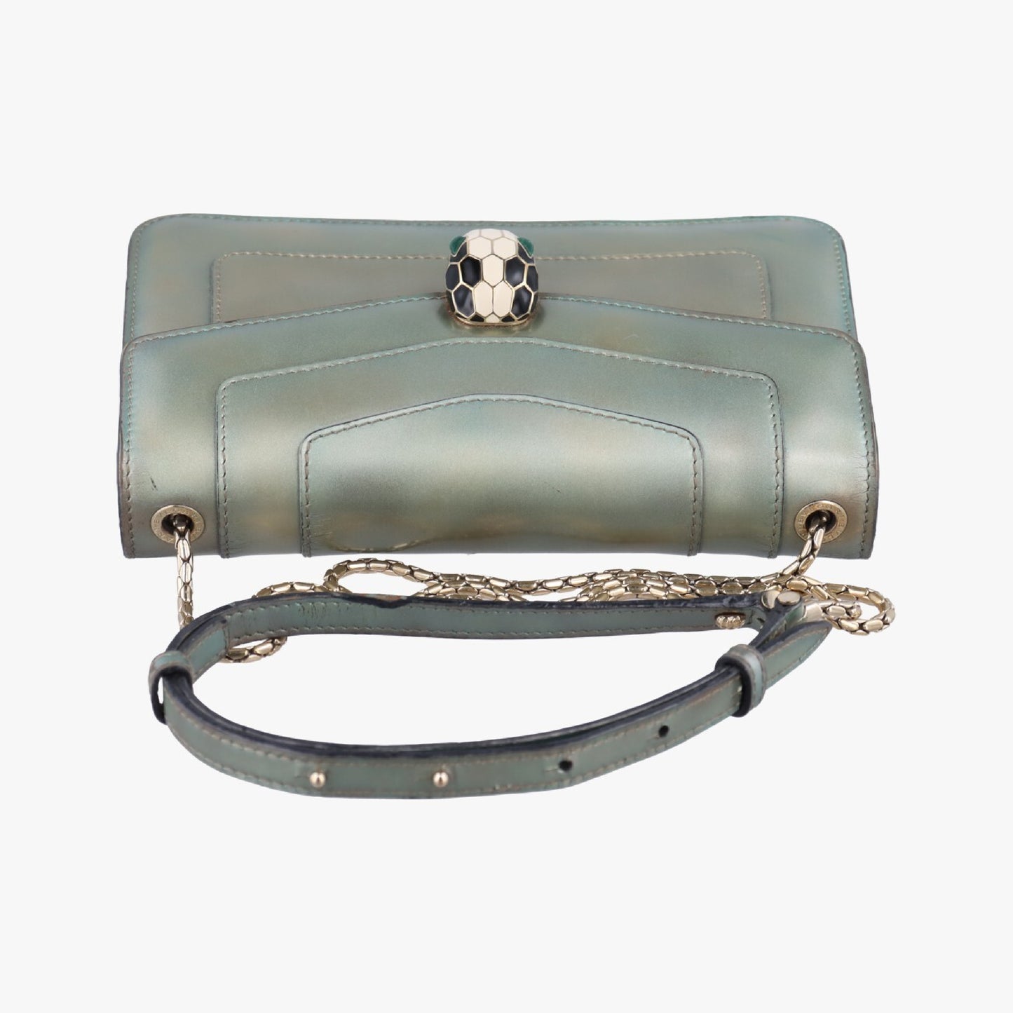 BVLGARI Serpenti Forever Silver Patent AC.E15.39797 Shoulder Bag