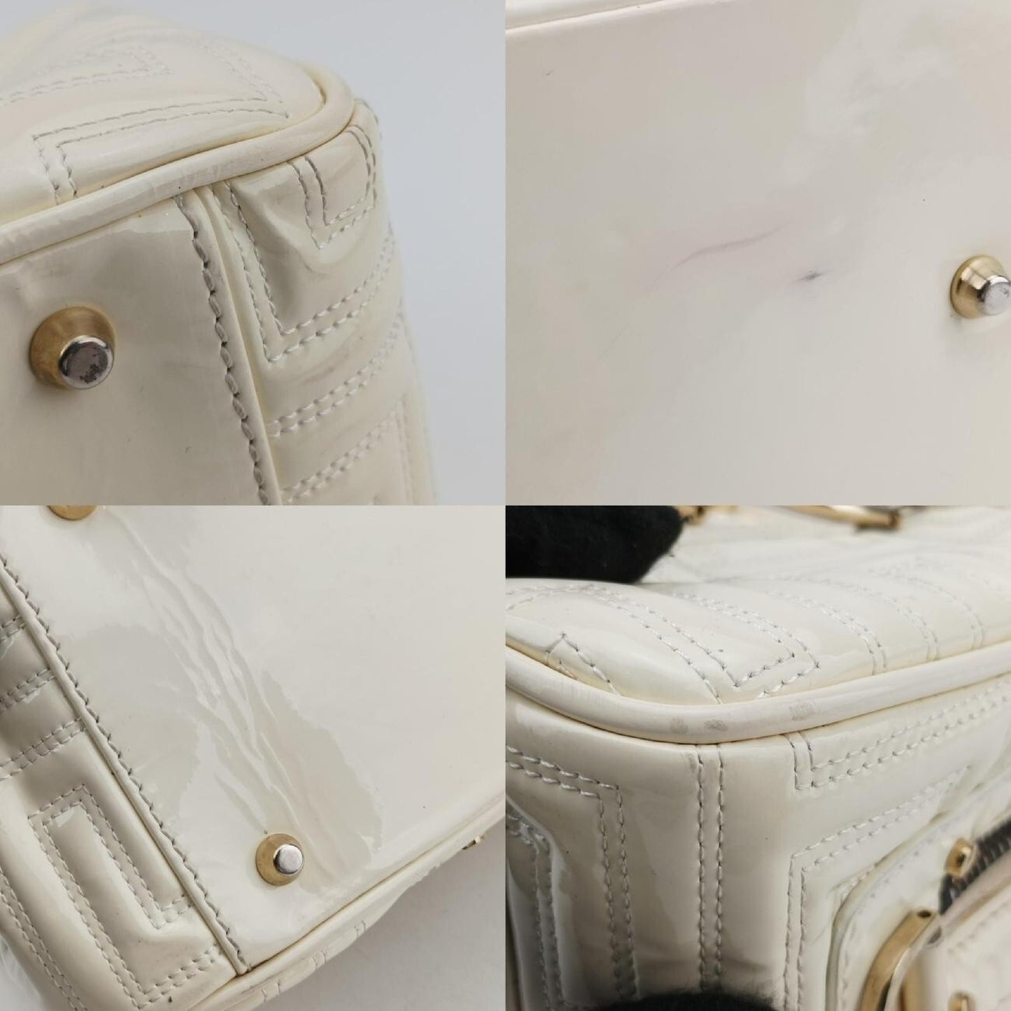 VERSACE Couture Madonna White Patent Handbag