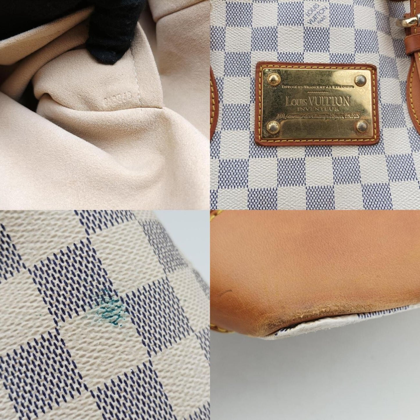 LOUIS VUITTON Hampstead MM Azur Damier Canvas Shoulder Bag N51206CA3068
