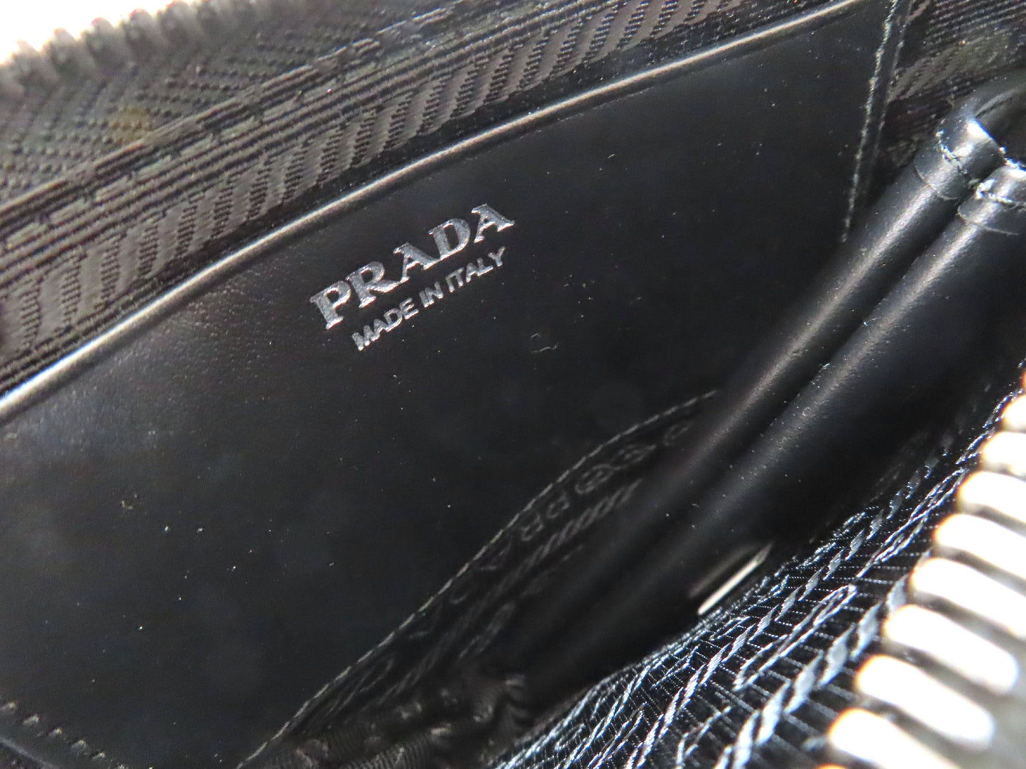 PRADA Leather 2-Way Mini Pouch Triangle Shoulder Bag