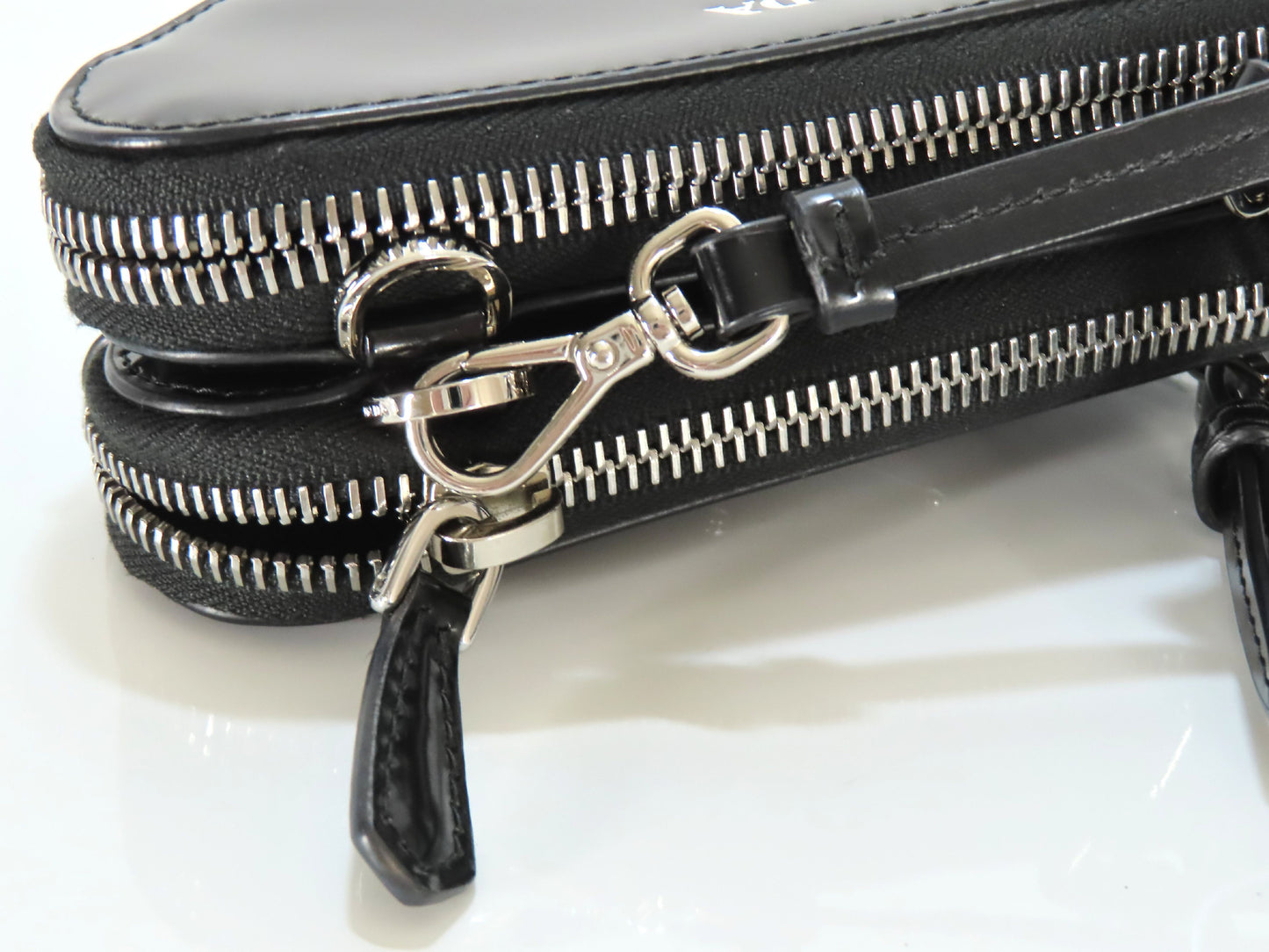 PRADA Leather 2-Way Mini Pouch Triangle Shoulder Bag