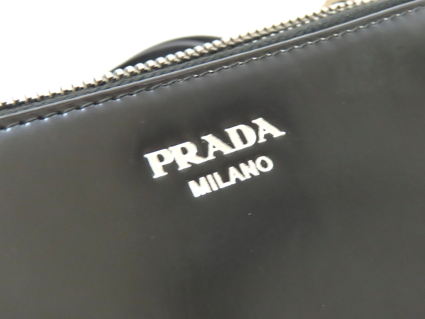 PRADA Leather 2-Way Mini Pouch Triangle Shoulder Bag