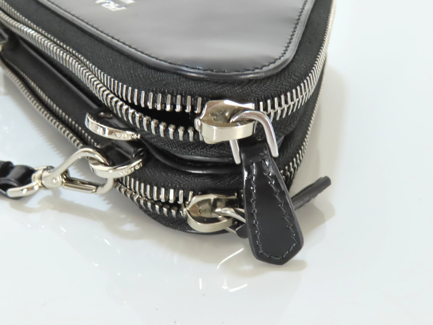 PRADA Leather 2-Way Mini Pouch Triangle Shoulder Bag