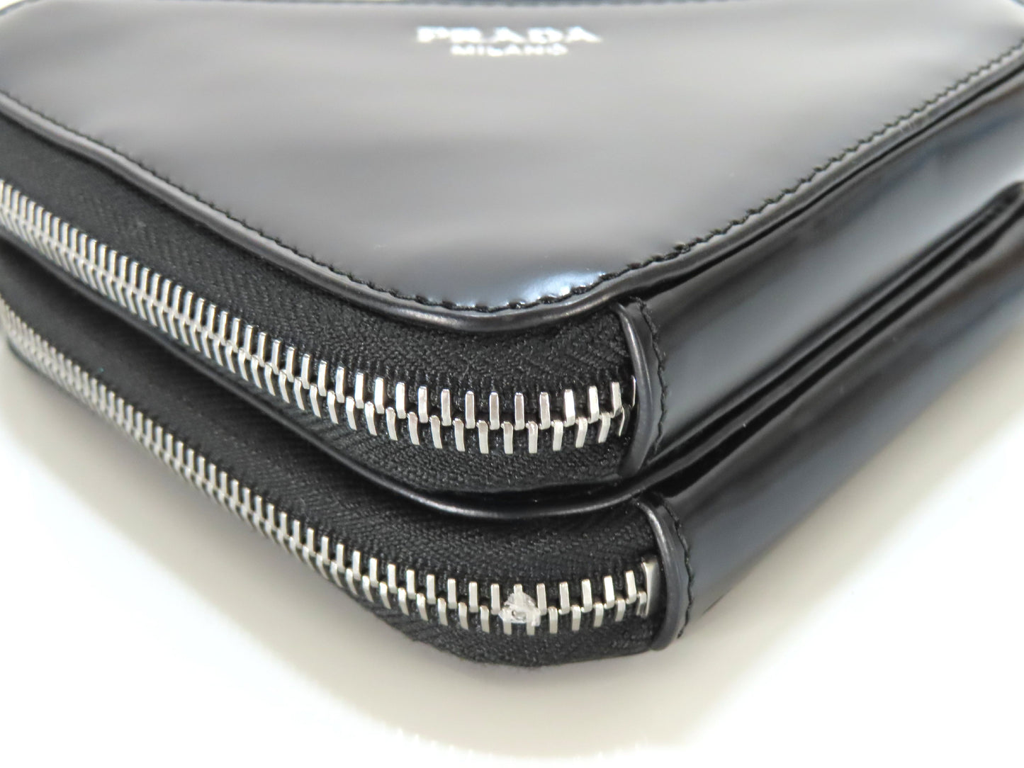 PRADA Leather 2-Way Mini Pouch Triangle Shoulder Bag