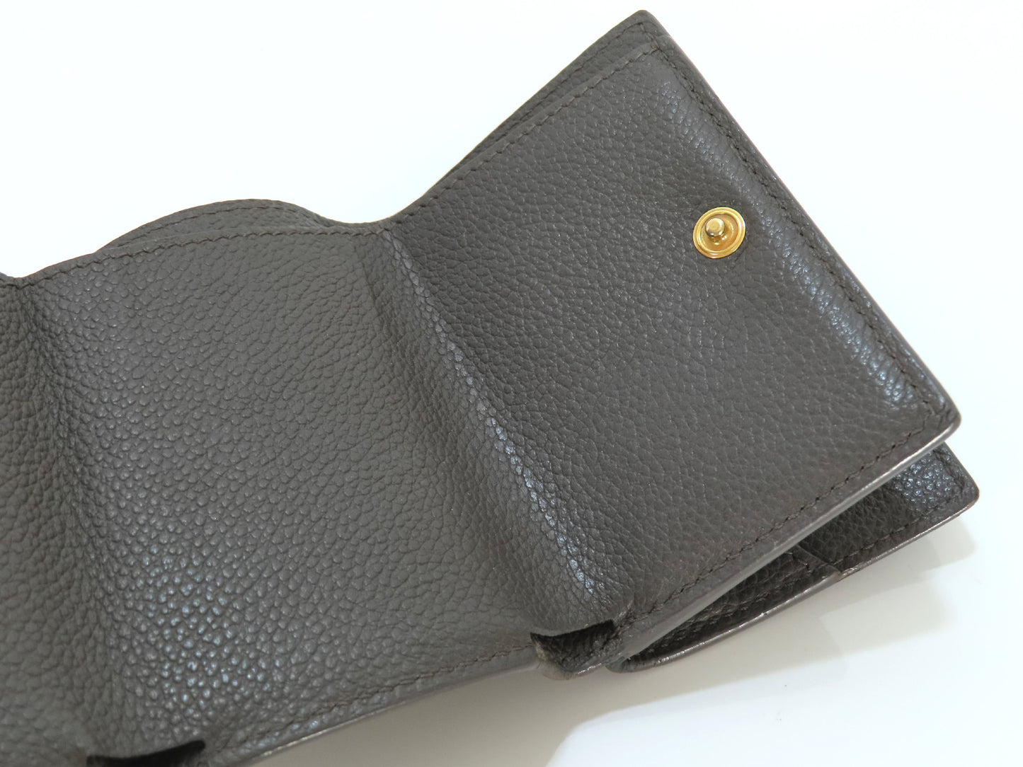 Yves Saint Laurent Logo Leather Tri-fold Wallet