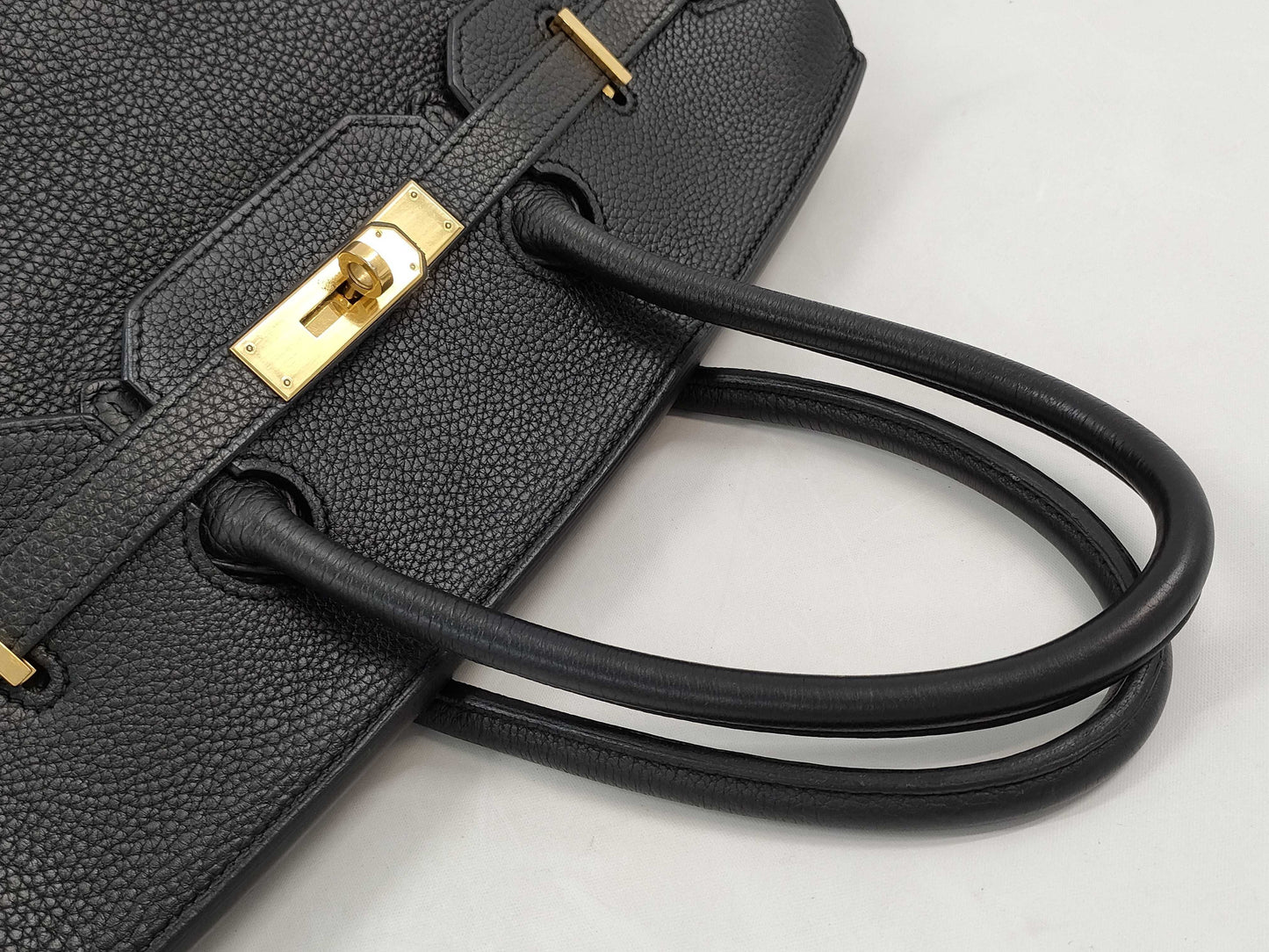 HERMES Birkin 35 Black GD Hardware Togo □L Stamp Handbag