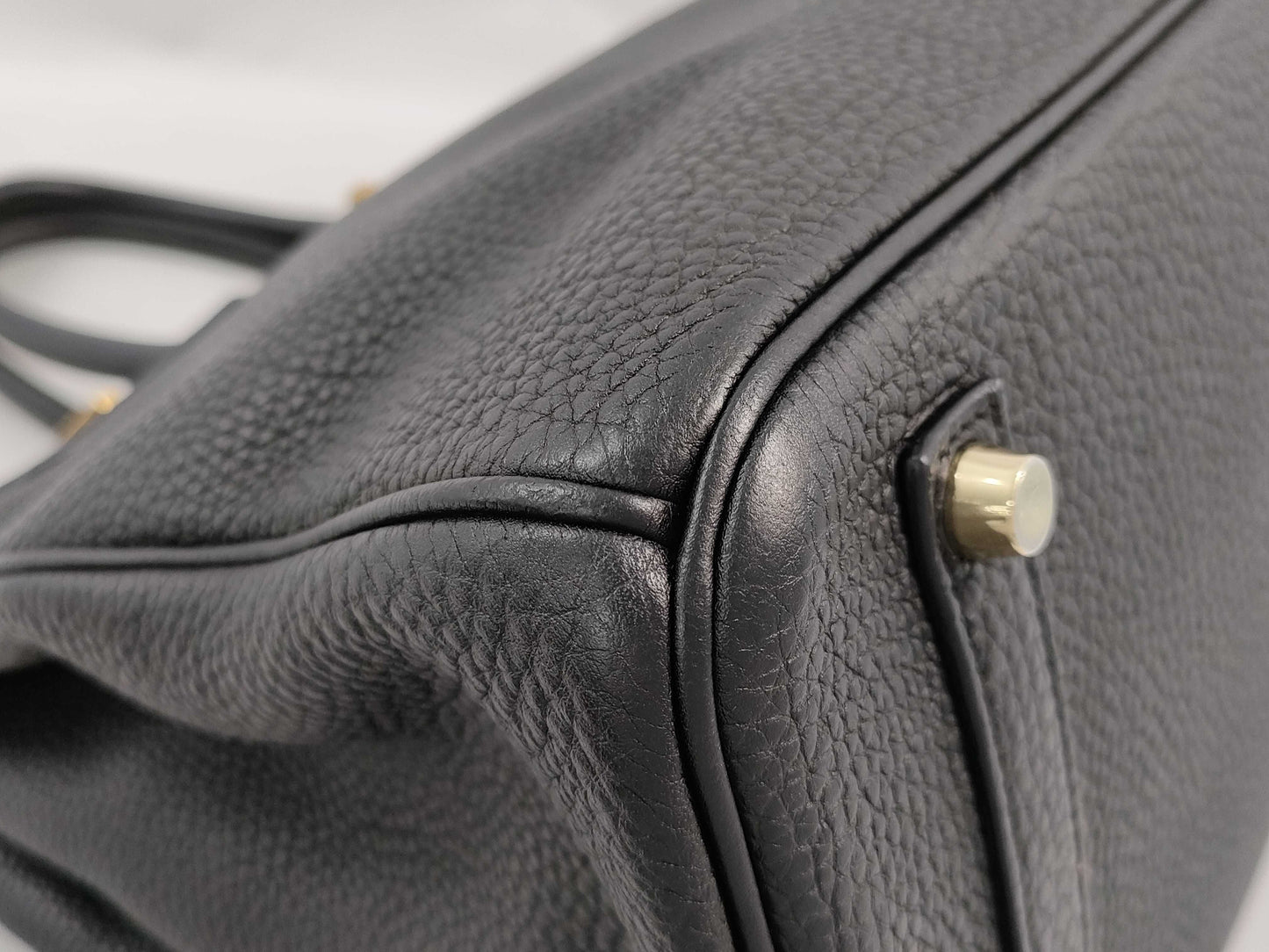 HERMES Birkin 35 Black GD Hardware Togo □L Stamp Handbag