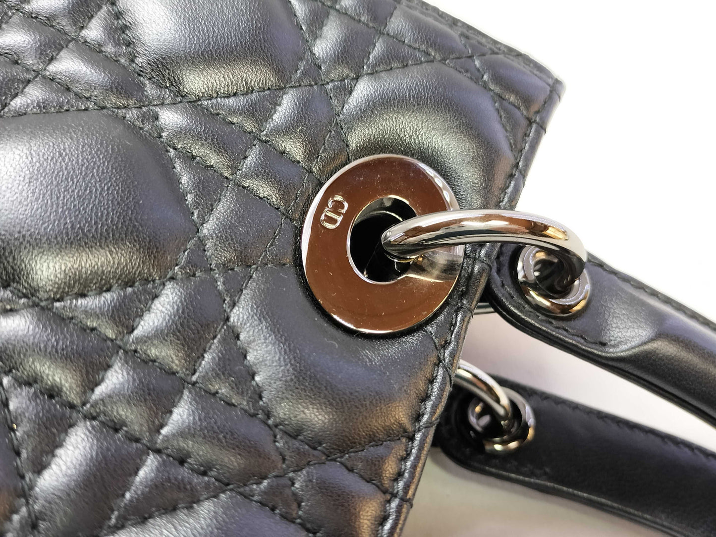 Dior Lady Dior Medium Lambskin M0565BNGE Silver Hardware Handbag