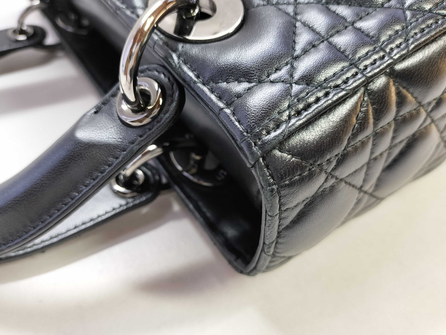 Dior Lady Dior Medium Lambskin M0565BNGE Silver Hardware Handbag