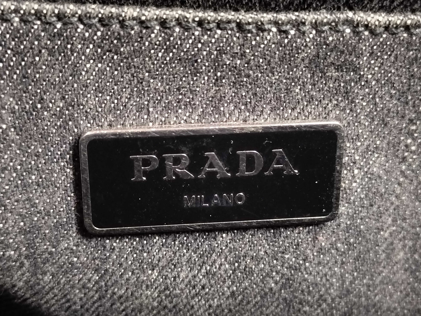 PRADA Canapa Tote Gray Stone Tote Bag