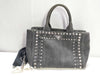 PRADA Canapa Tote Gray Stone Tote Bag
