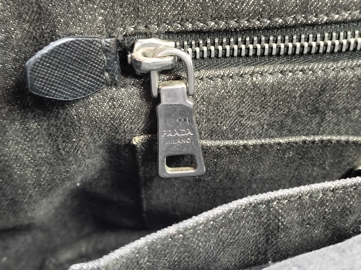 PRADA Canapa Tote Gray Stone Tote Bag