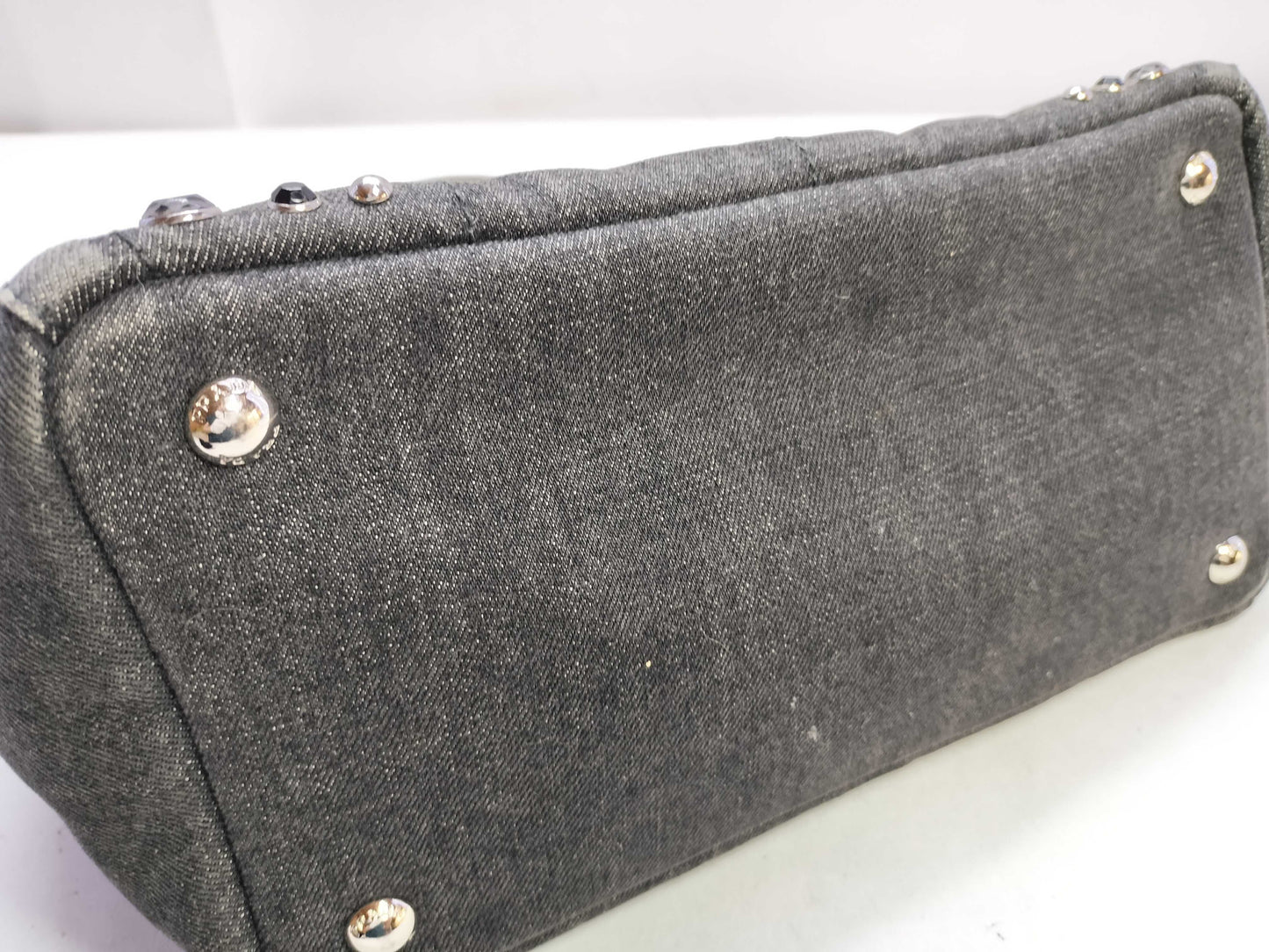 PRADA Canapa Tote Gray Stone Tote Bag