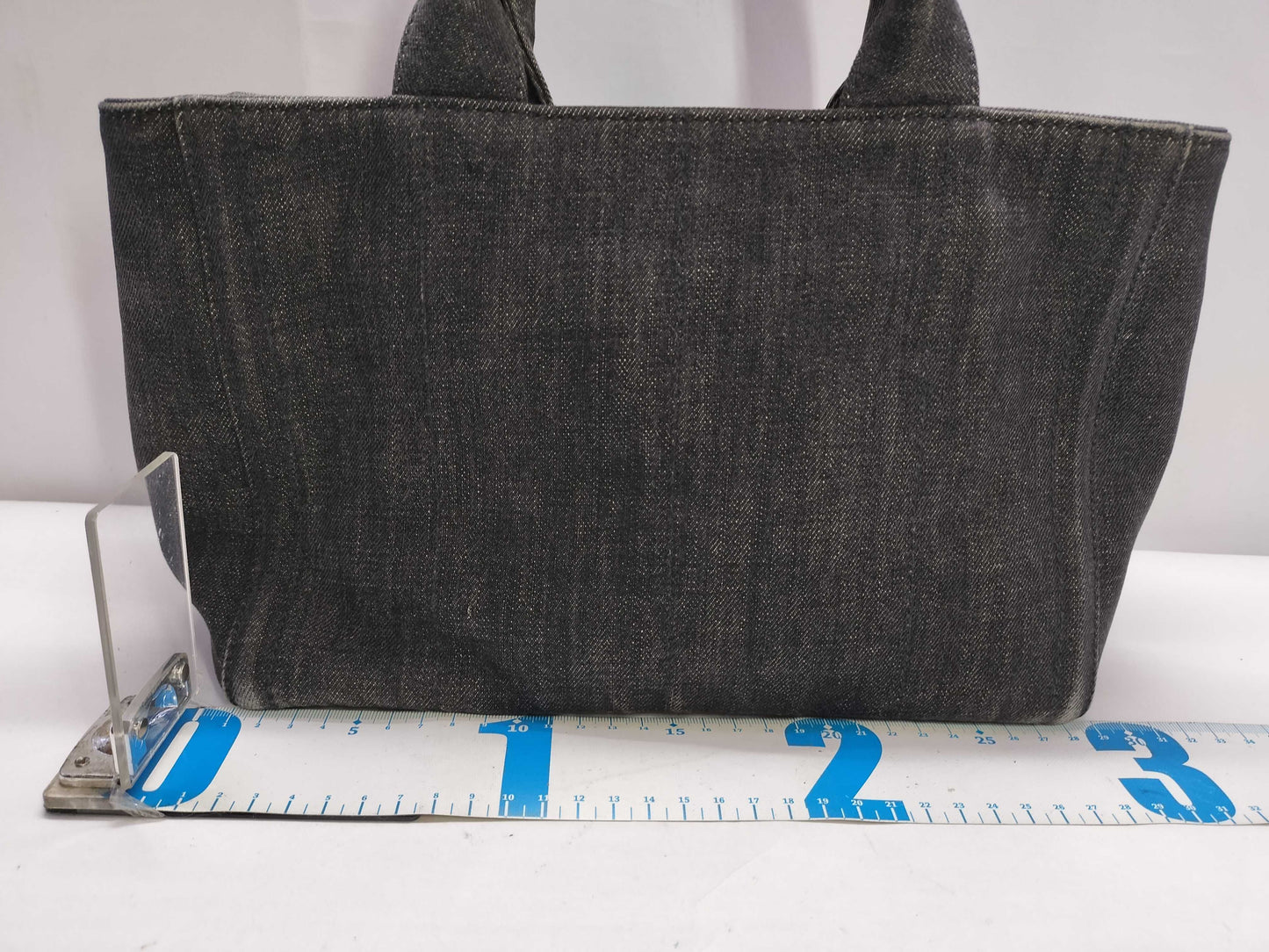 PRADA Canapa Tote Gray Stone Tote Bag