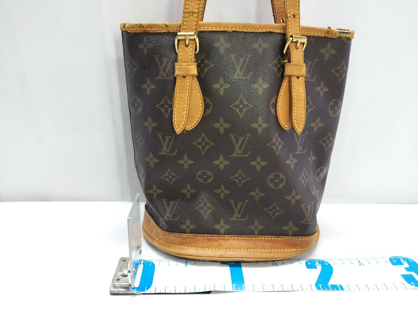 LOUIS VUITTON Monogram M42238 Bucket PM VI0061 Tote Bag