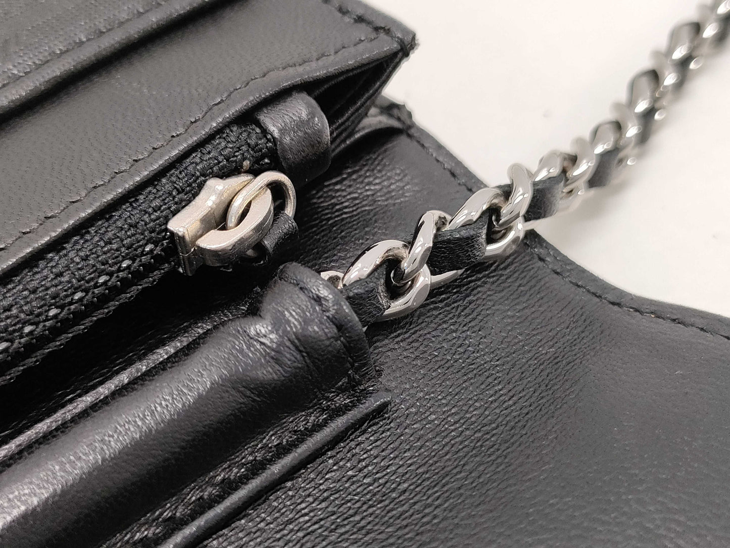 CHANEL Coco Mark Chain Wallet Black Shoulder Bag