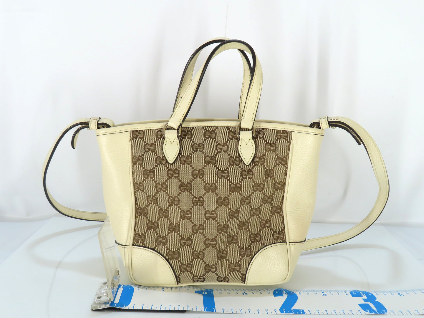 GUCCI GG Canvas GG Canvas Canvas and Leather 2-Way Handbag White 449241 Handbag Handbag
