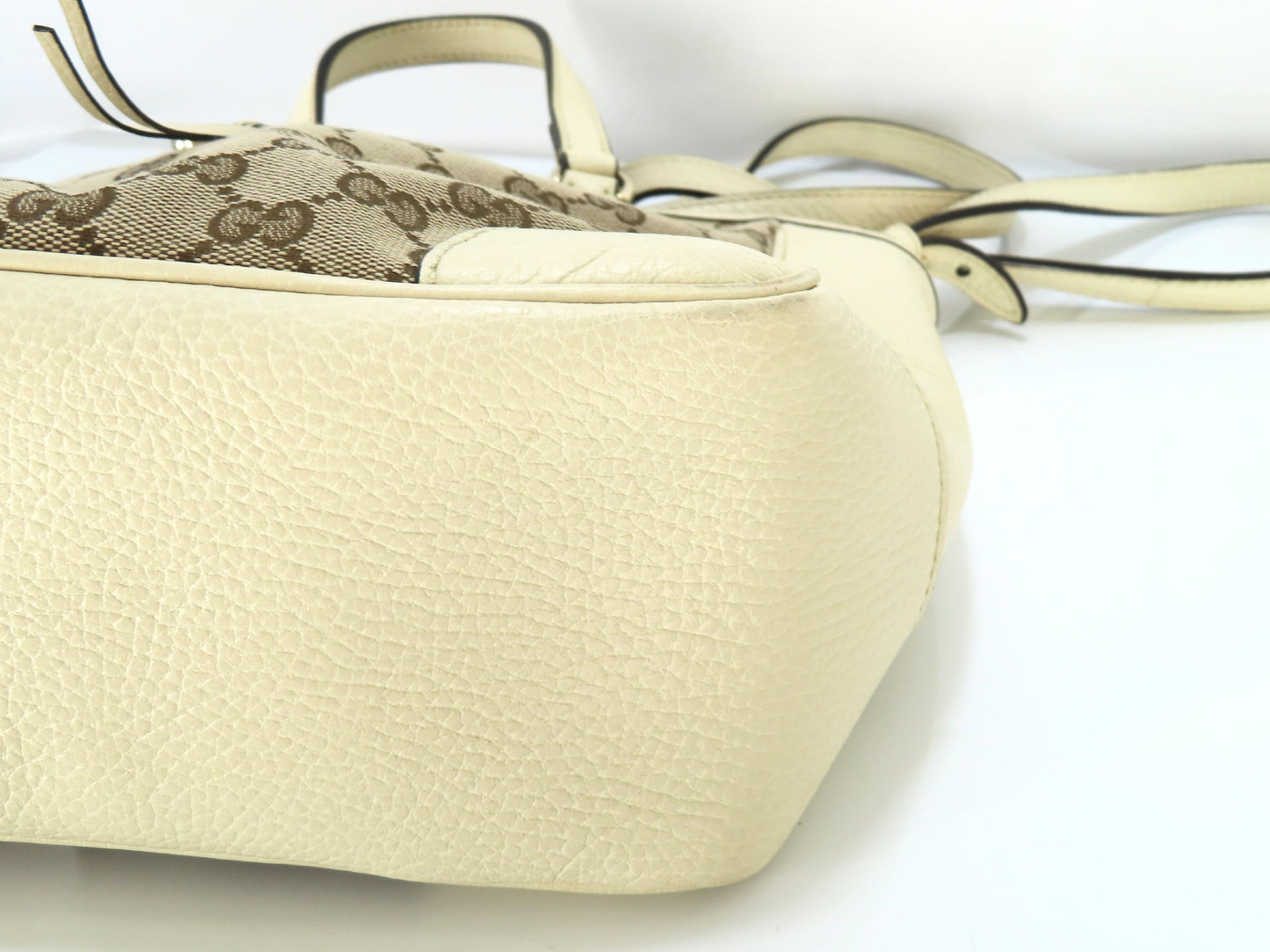 GUCCI GG Canvas GG Canvas Canvas and Leather 2-Way Handbag White 449241 Handbag Handbag