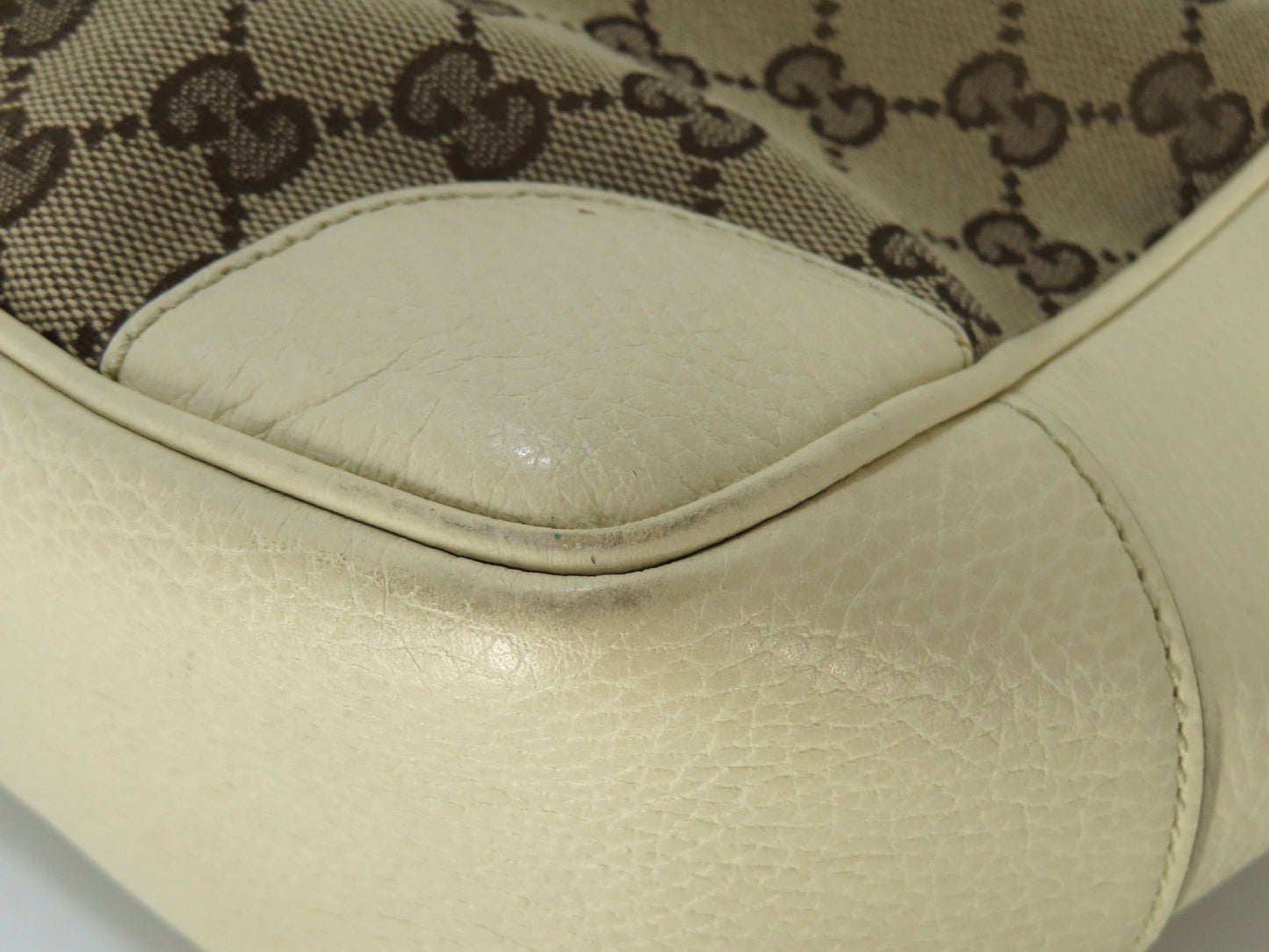 GUCCI GG Canvas GG Canvas Canvas and Leather 2-Way Handbag White 449241 Handbag Handbag