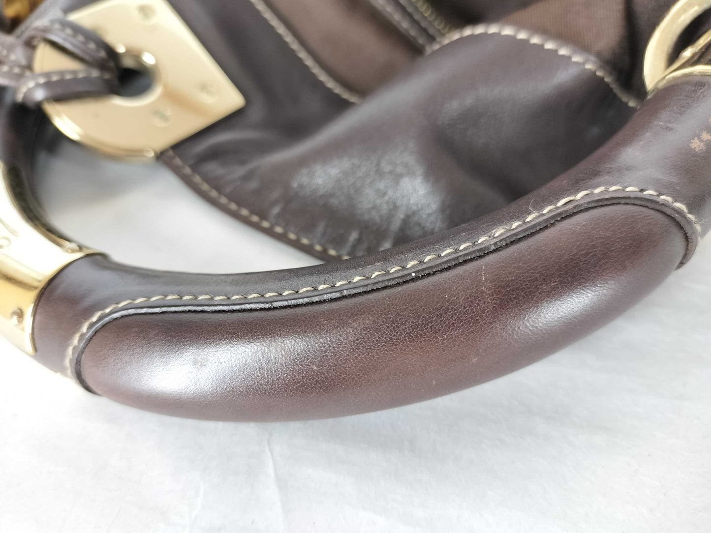 GUCCI GG Canvas Indy Handbag, Brown, 185566