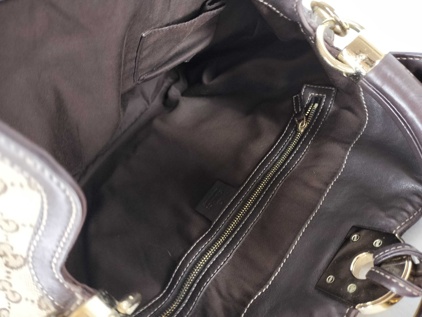GUCCI GG Canvas Indy Handbag, Brown, 185566