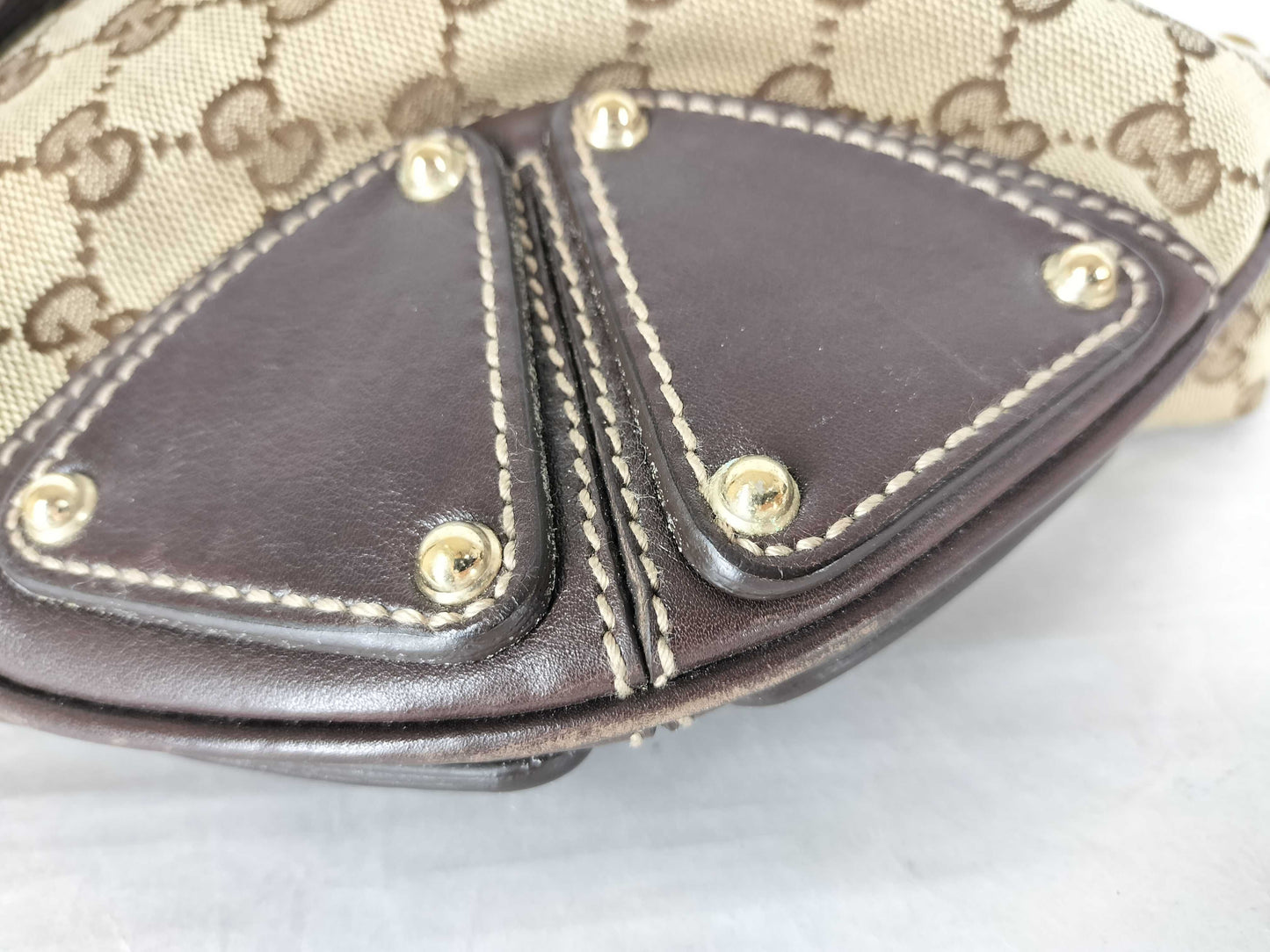 GUCCI GG Canvas Indy Handbag, Brown, 185566