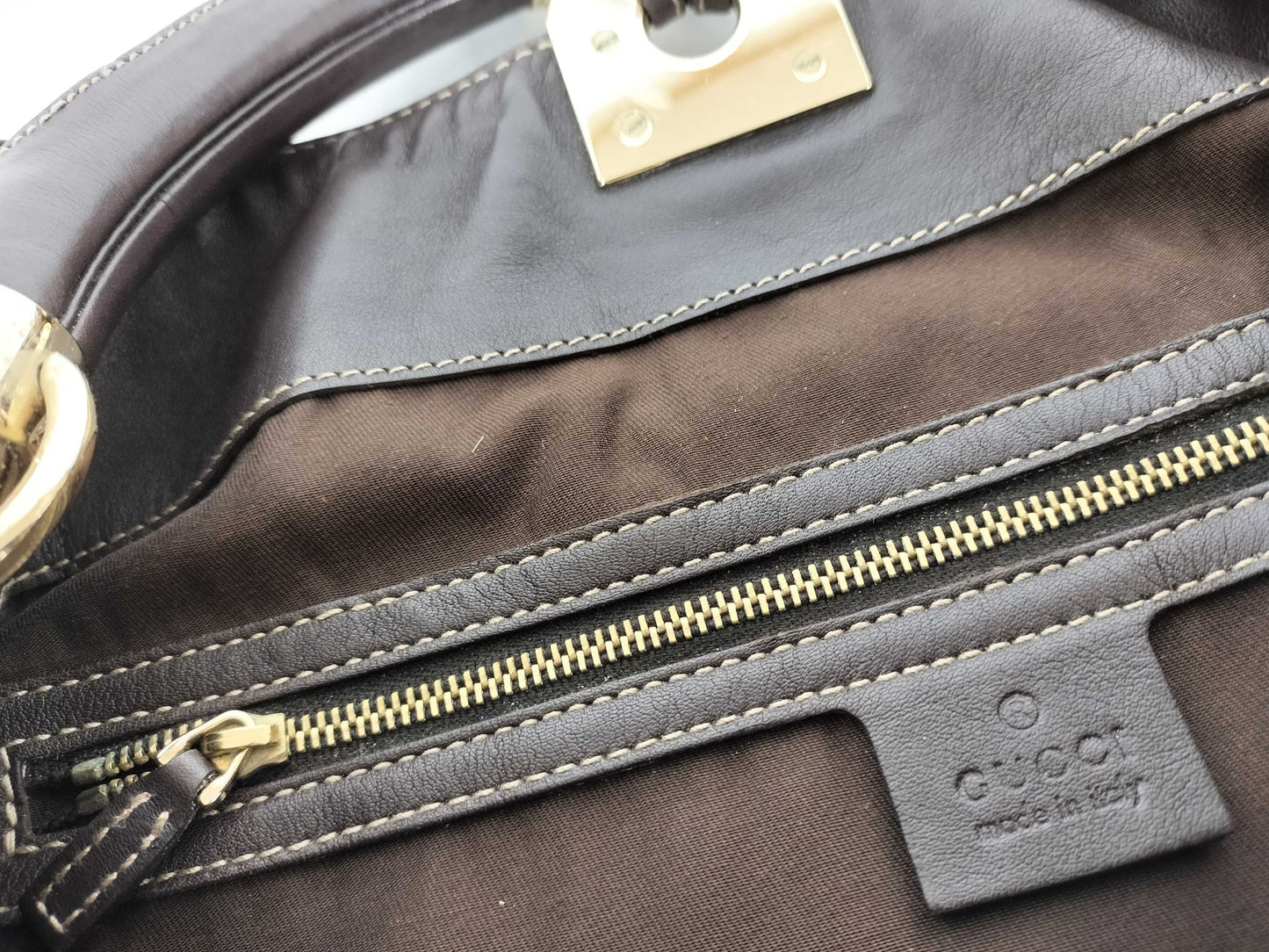 GUCCI GG Canvas Indy Handbag, Brown, 185566