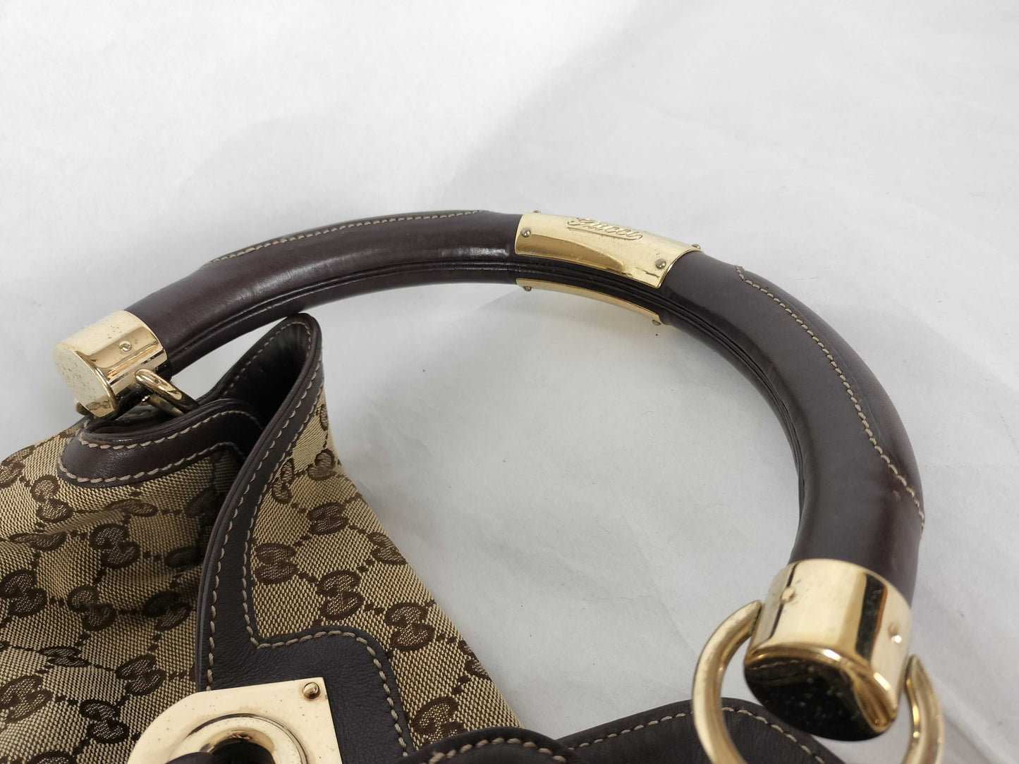 GUCCI GG Canvas Indy Handbag, Brown, 185566