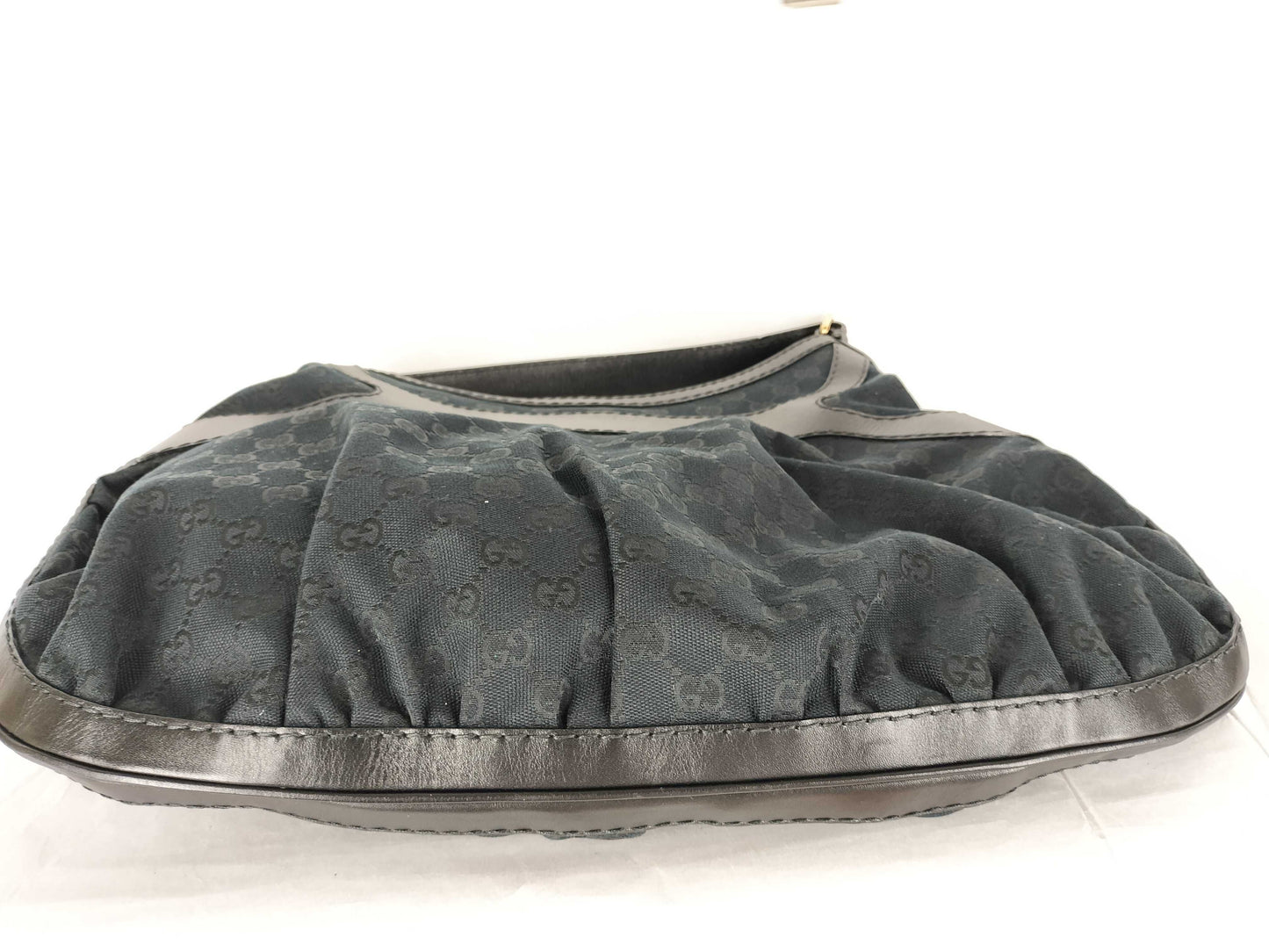 GUCCI GG Canvas Queen Hobo Handbag, Black, 189884