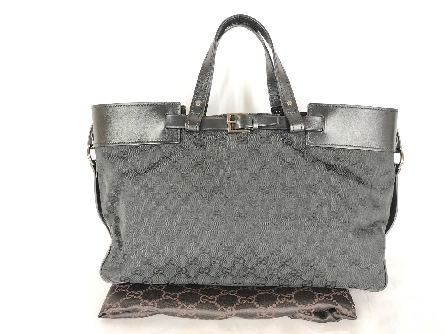 GUCCI GG Canvas Tote Bag, Black, 106251