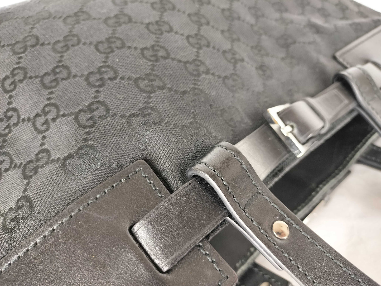 GUCCI GG Canvas Tote Bag, Black, 106251