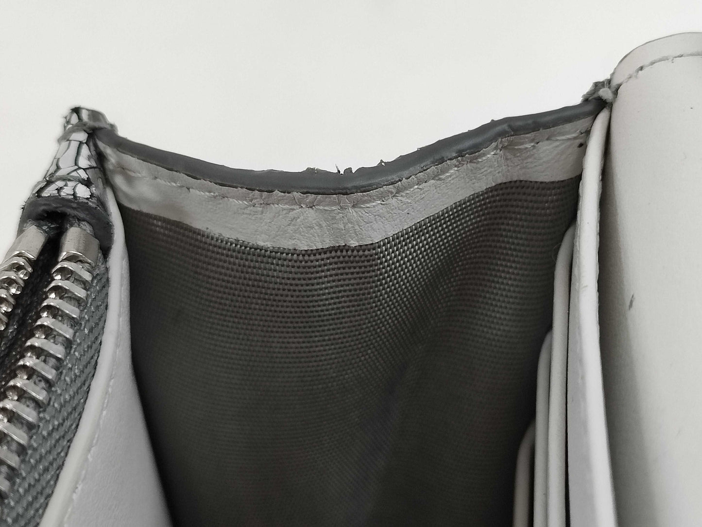 Margiela Broken Mirror Chain Wallet Calfskin Silver Shoulder Bag