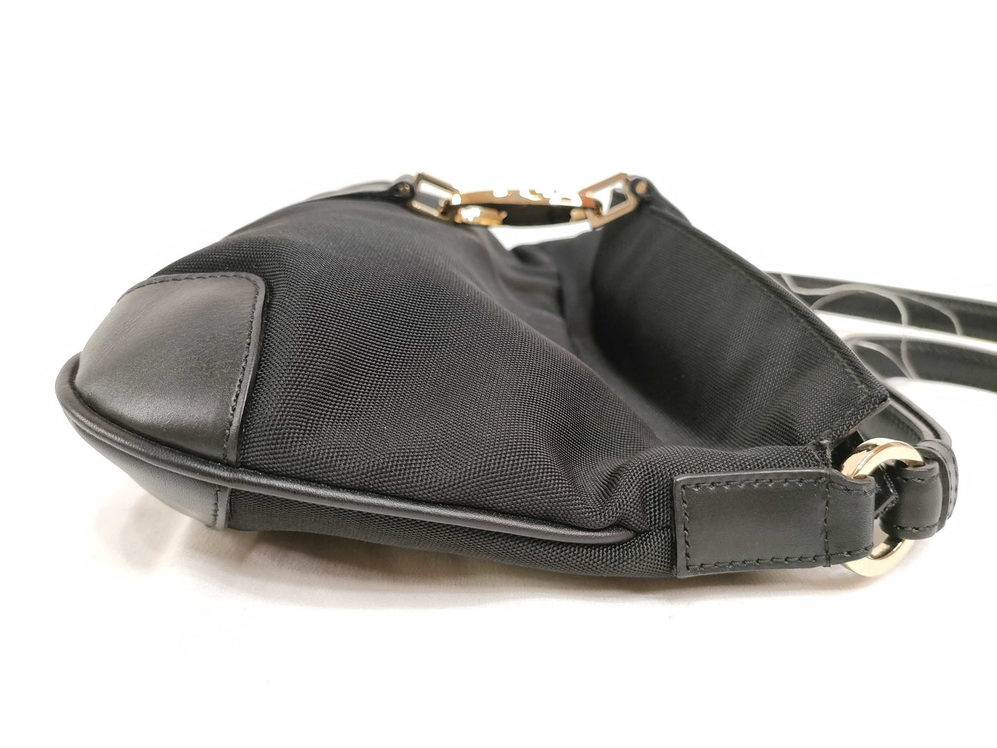 GUCCI Gucci Nylon One-Shoulder Handbag Black 001 4147