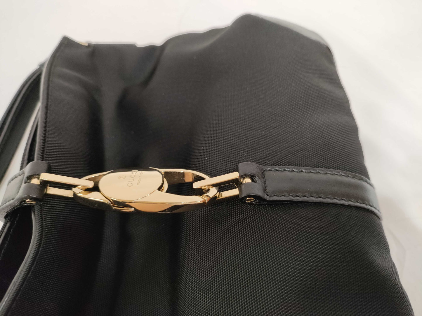 GUCCI Gucci Nylon One-Shoulder Handbag Black 001 4147