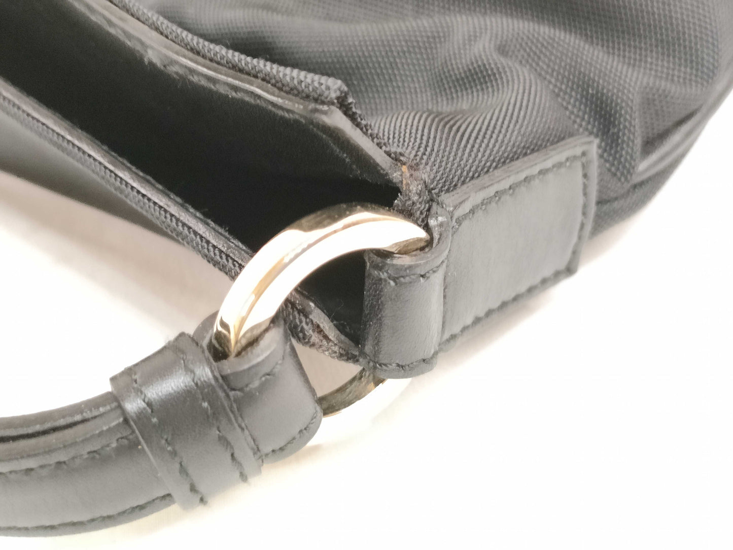GUCCI Gucci Nylon One-Shoulder Handbag Black 001 4147