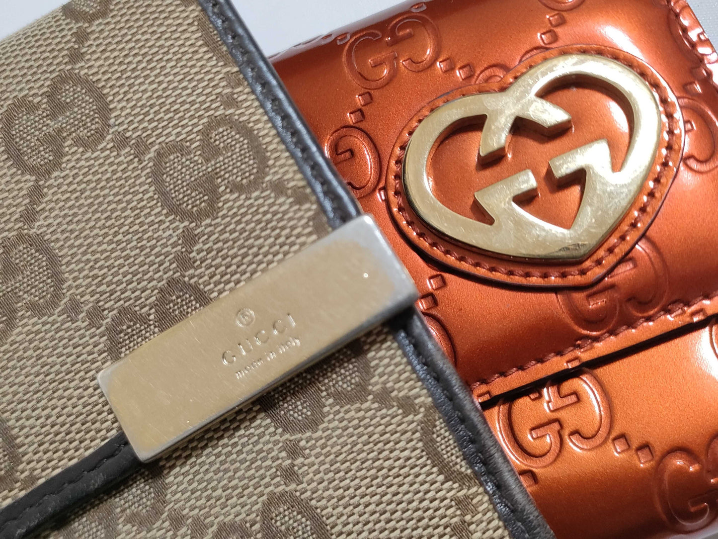 GUCCI GG Canvas Lovely Heart Wallet Set of 2