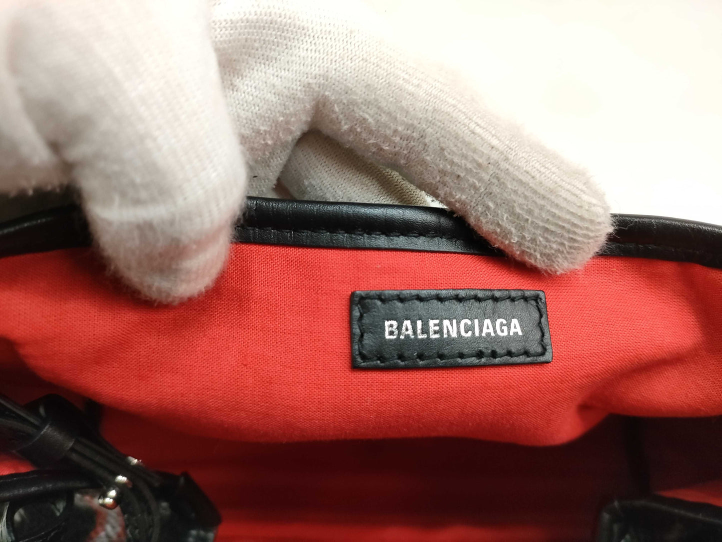 BALENCIAGA Navy Cabas 339933 Handbag with Pouch
