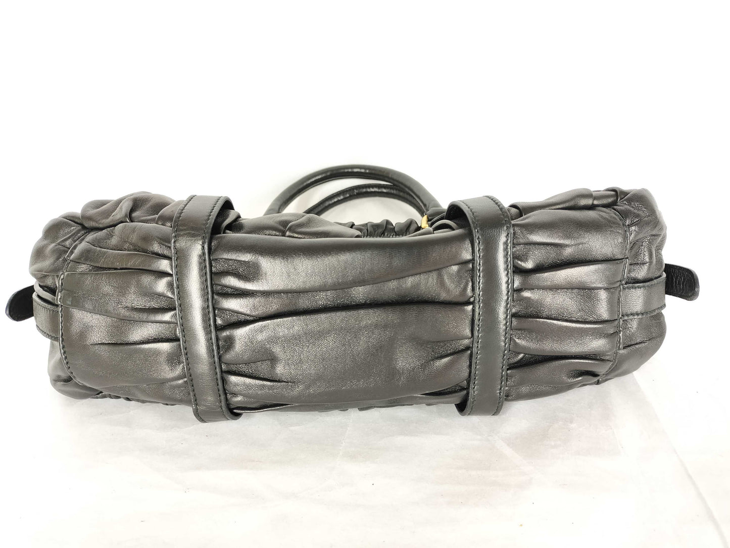 PRADA Prada Nappa Gathered 2-Way Handbag Black Handbag