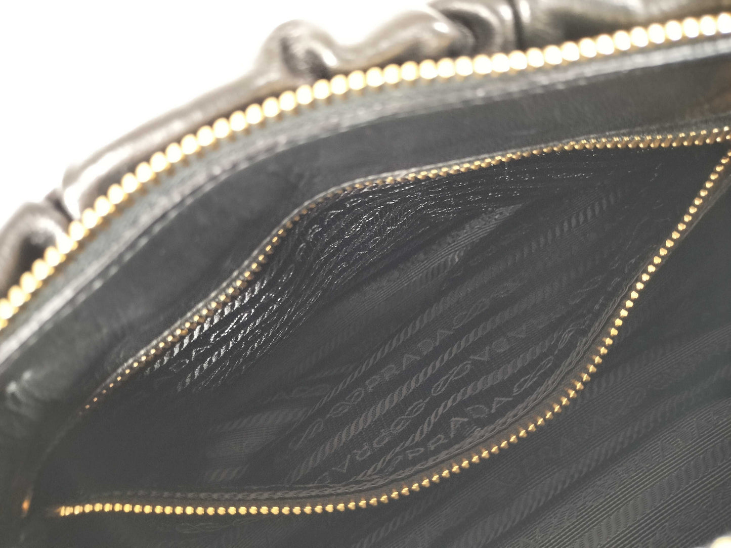 PRADA Prada Nappa Gathered 2-Way Handbag Black Handbag