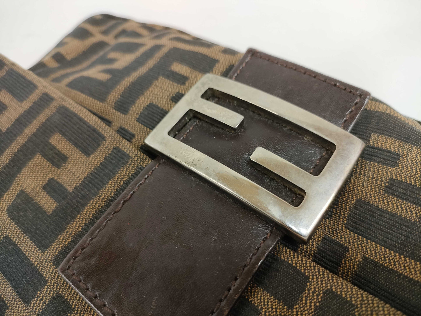 FENDI Zucca Mamma Bucket 26424 Shoulder Bag Handbag Handbag