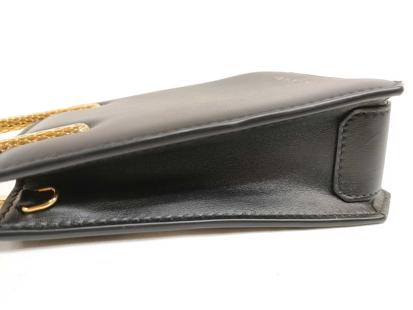 BVLGARI Serpenti Leather 2-Way Handbag/Shoulder Bag, Black