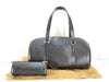 LOUIS VUITTON Epi Soufflot M52222 Noir Handbag with Pouch