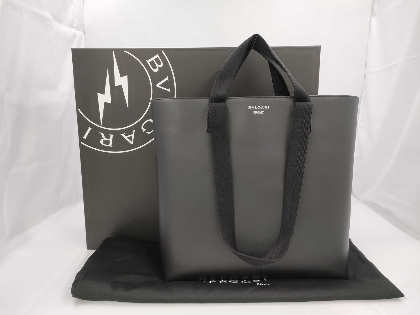 BVLGARI Hiroshi Fujiwara Fragment Collaboration Leather 2-Way Tote Bag