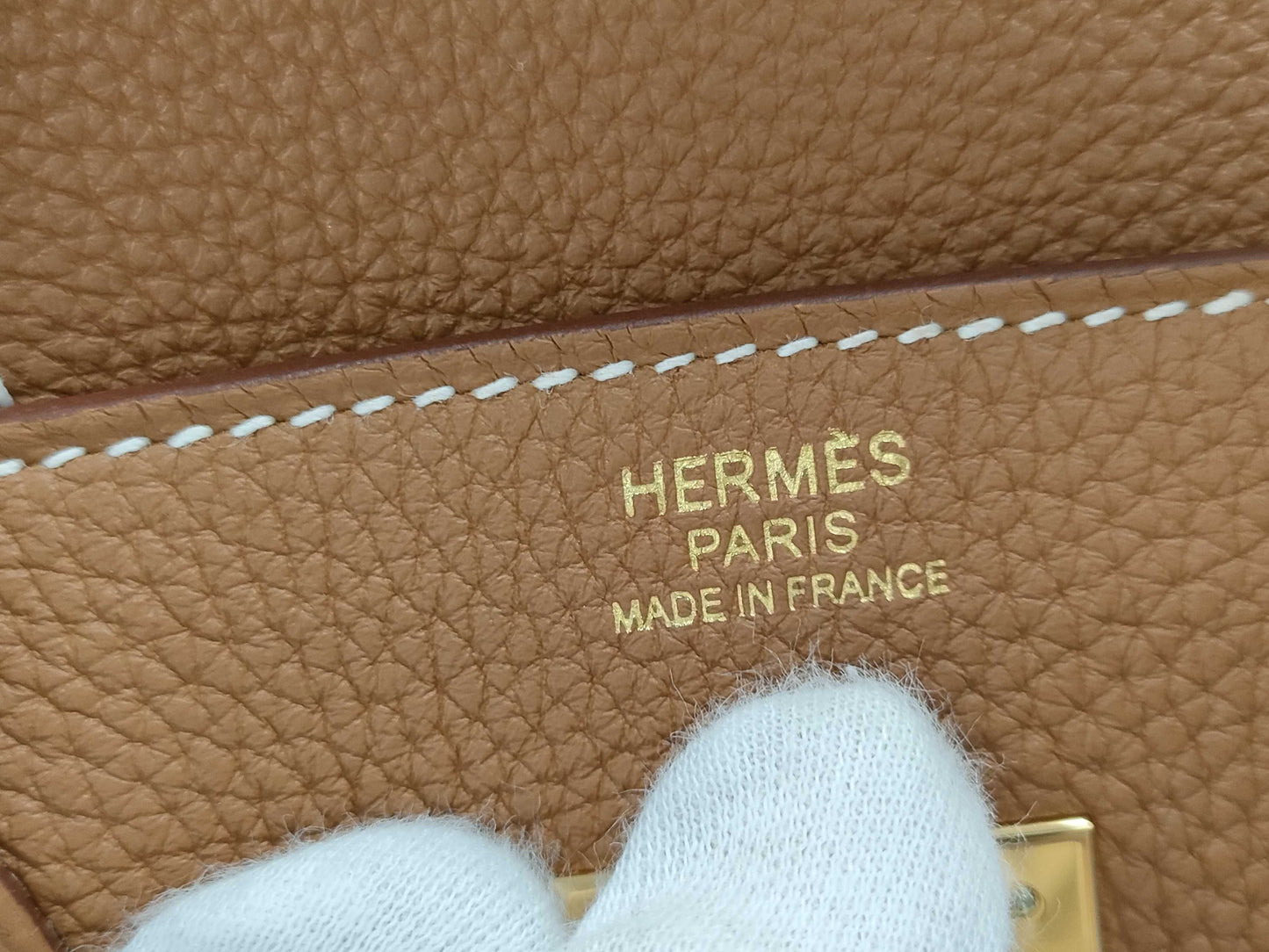 HERMES Togo Birkin 30 Gold GD Hardware Double Stamp Handbag