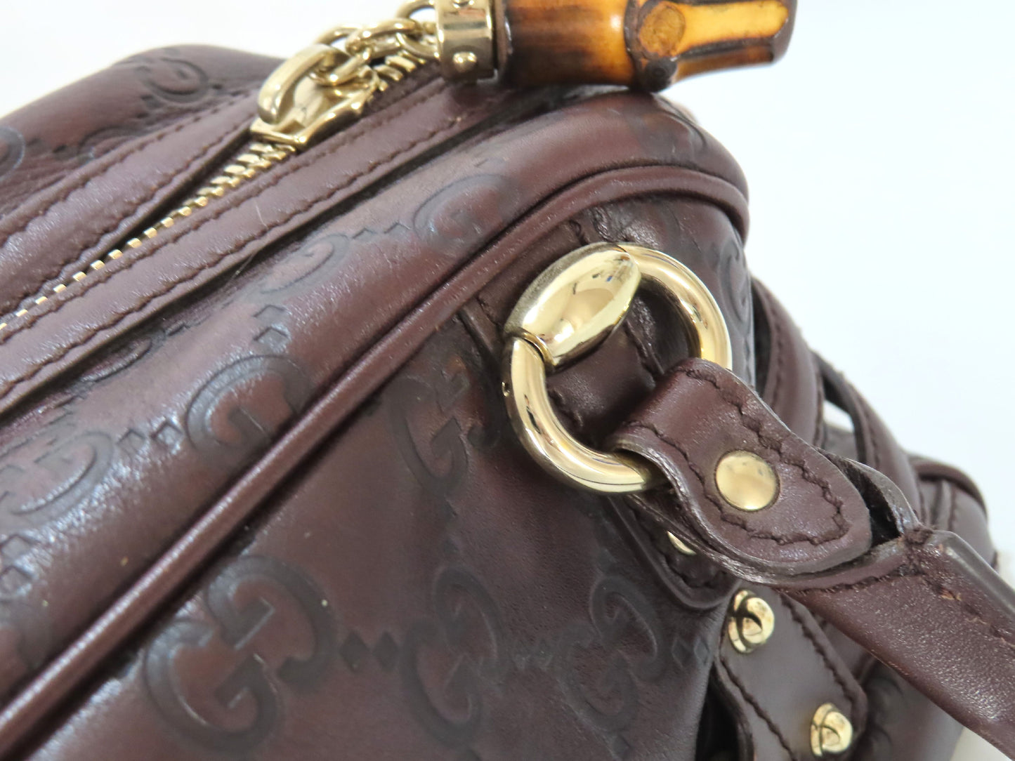 GUCCI Guccissima Horsebit Handbag 159399 Boston Bag Handbag